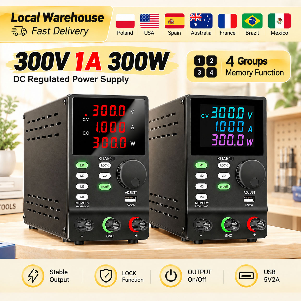 KUAIQU 300V 1A 300W Catu Daya  - Switching Dc Power Supply 300V 1A ulasan dan harga